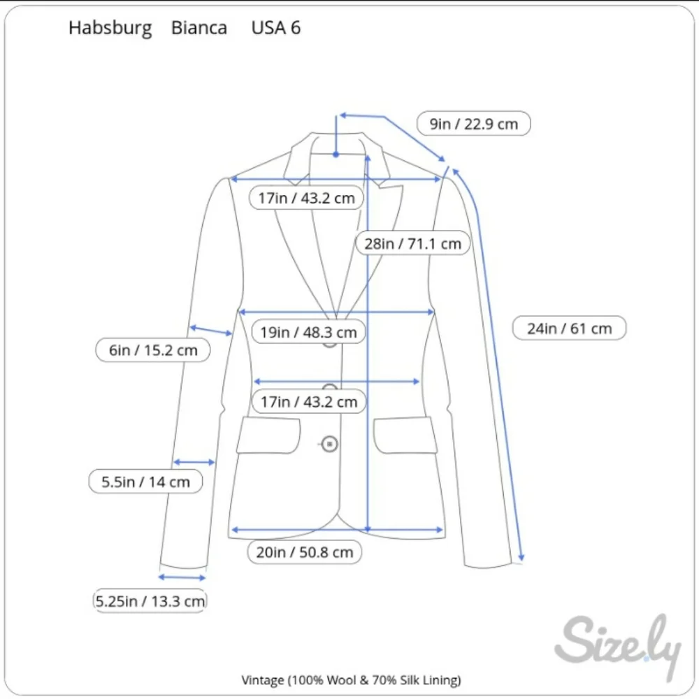 Habsburg 100% Wool Vintage Austrian Blazer Jacket Striped Silk Lining USA 6 Med - Picture 15 of 16